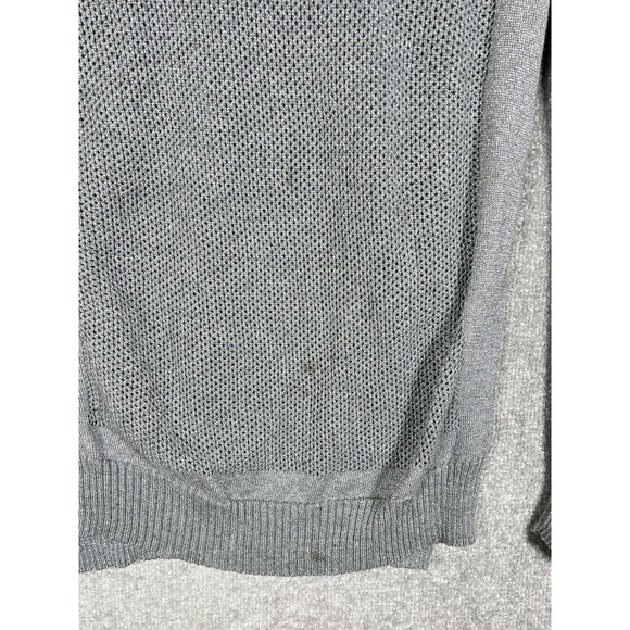 NYDJ Open Knit Ribbed Metallic Pullover Sweater Womens Size Medium V-Neck Back - Picture 10 of 16